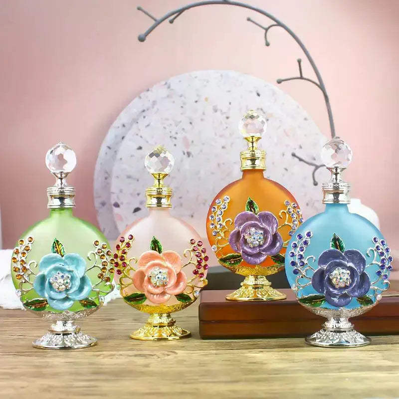 30ml Dubai Vintage Perfume Bottle | Crystal Flower Gift Perfume Bottle QXL