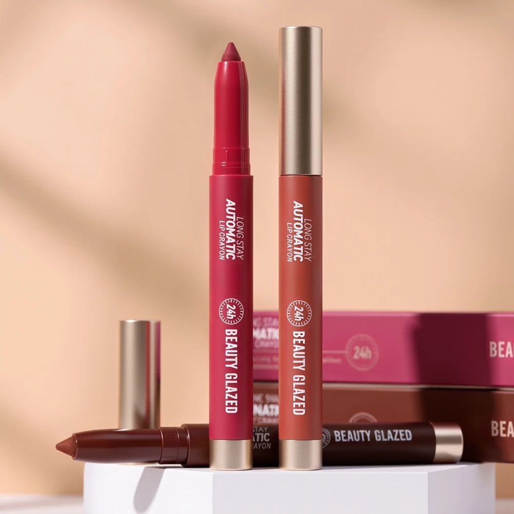 Beauty Glazed 12-Color Long-Wear Automatic Lip Crayon Automatic Lip Crayon QXL