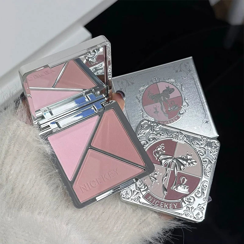 NICEKEY 3-in-1 Cream Blush Palette | Contour & Cheek Tint Cream Blush Palette QXL