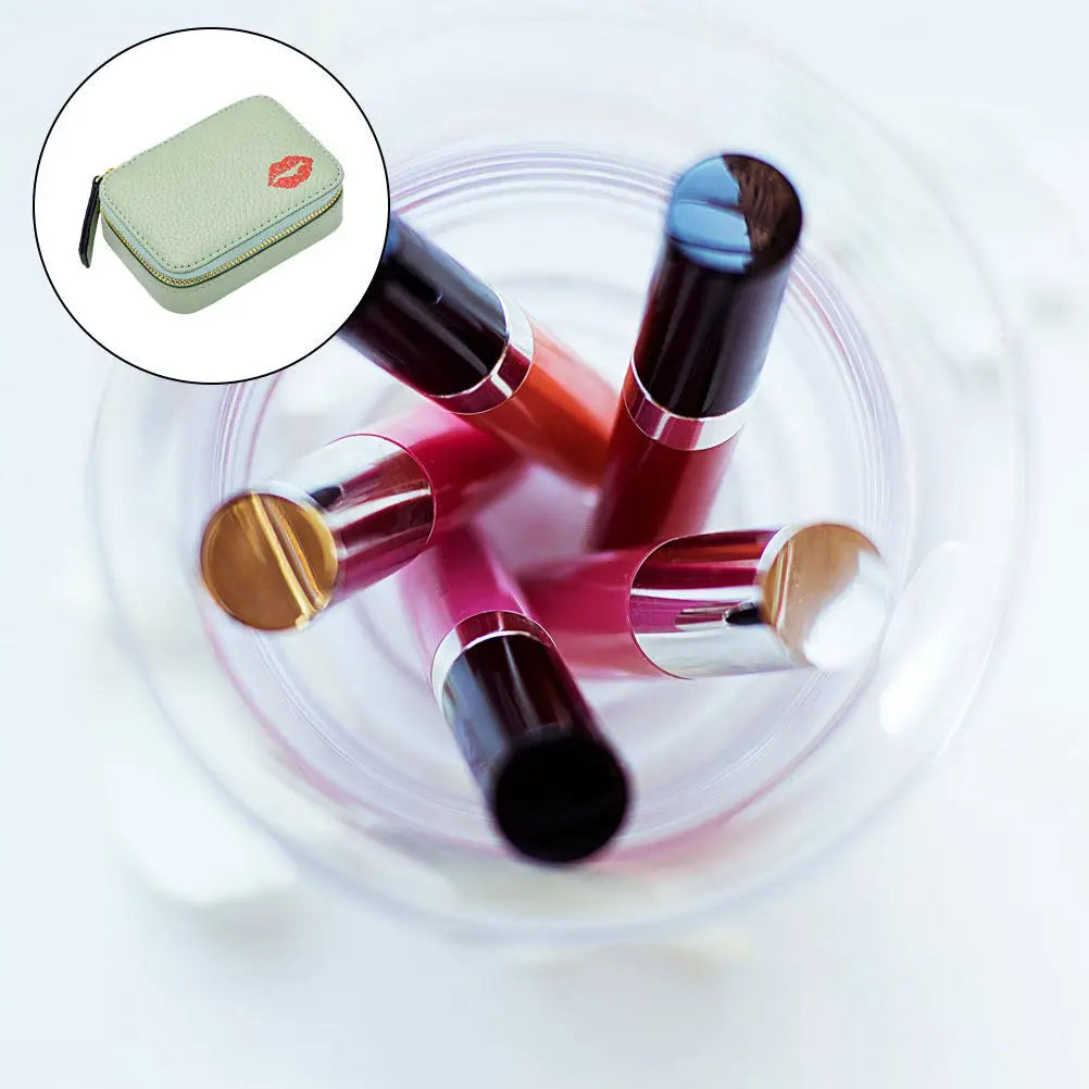 Portable Lipstick Bag with Mirror | Travel Makeup Pouch Lipstick Travel Pouch QXL