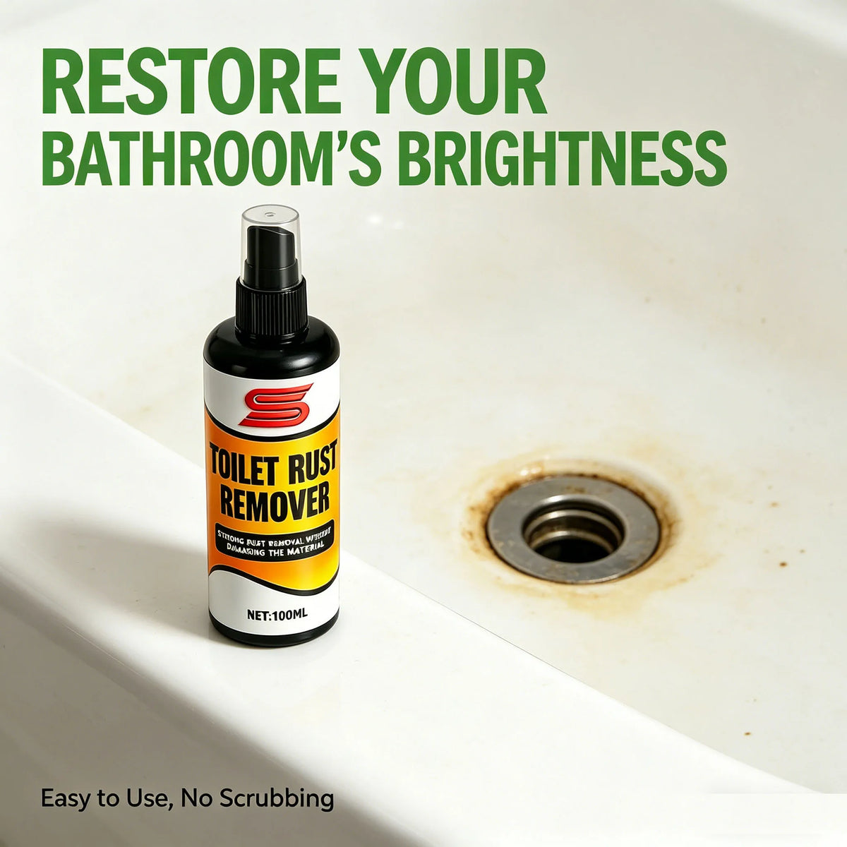 Ceramic & Porcelain Rust Remover Spray – Toilets & Sinks Rust Remover Spray QXL