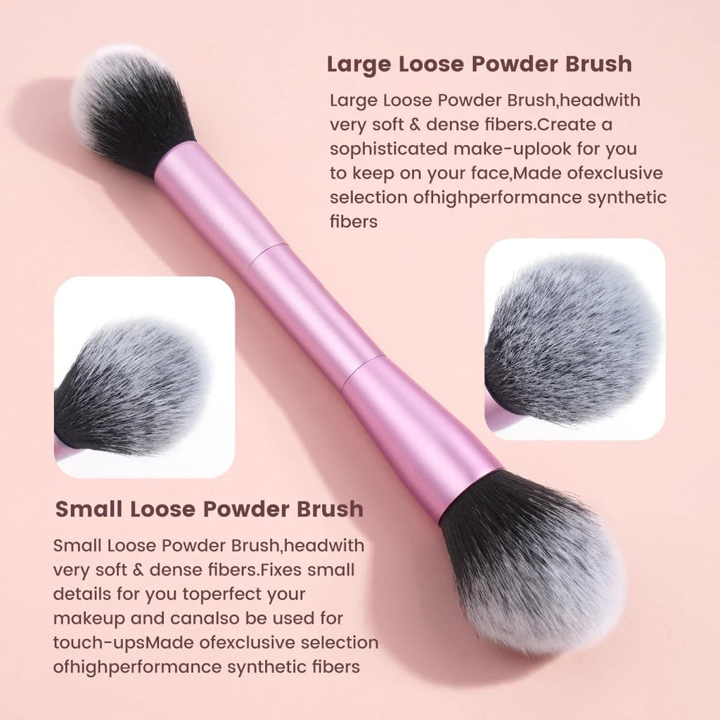 LUXEBLEND 15-Pc Double-Ended Makeup Brush Set | All-in-One Makeup Brush Set QXL