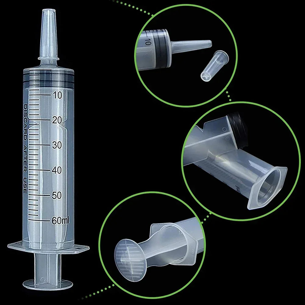 60ml Reusable Feeding Syringe for Pets, Hydroponics & Lab Pet Feeding Syringe QXL