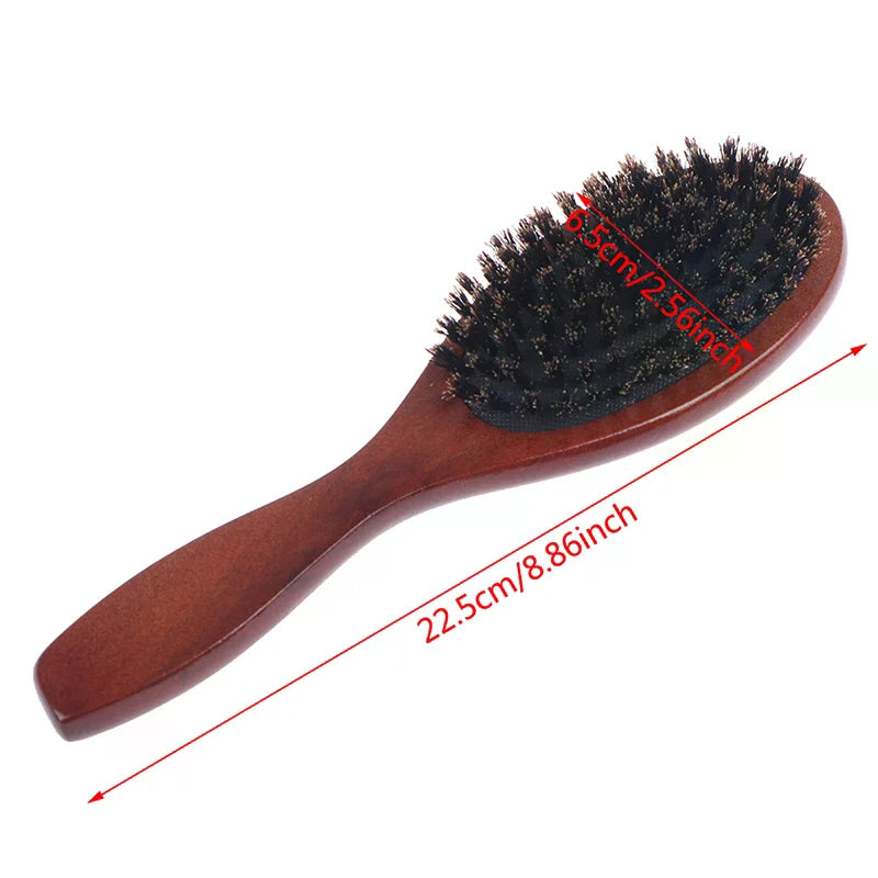 Wood Handle Beard Brush | Imitation Boar Bristle Grooming Beard Grooming Brush QXL
