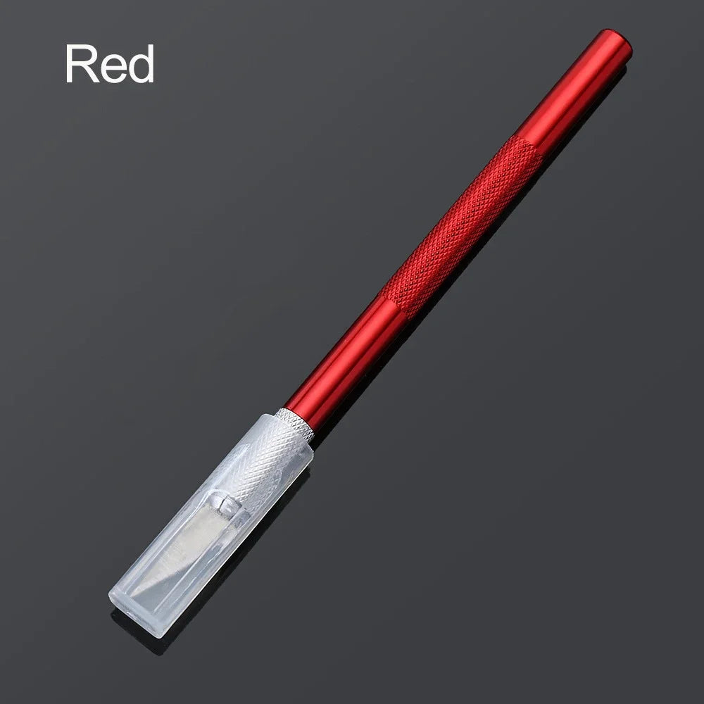 Precision Craft Knife + 5 Blades | PCB Engraving Cutter Tool Precision Craft Knife QXL M264 Red