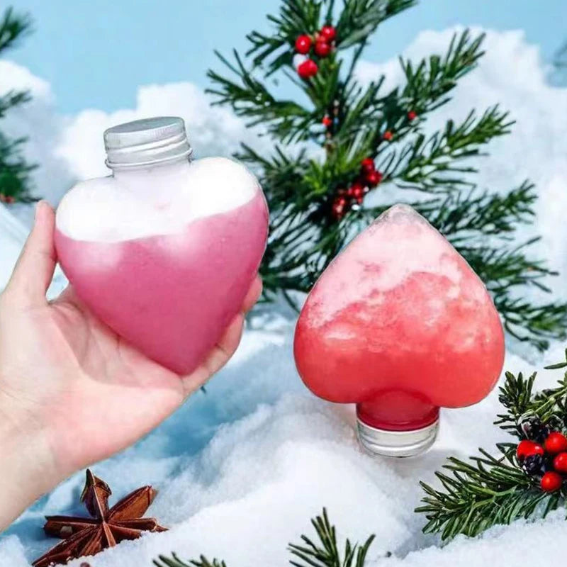 10-Pack 300ml Heart-Shaped Plastic Bottles with Lids Plastic Drink Bottles QXL Default Title
