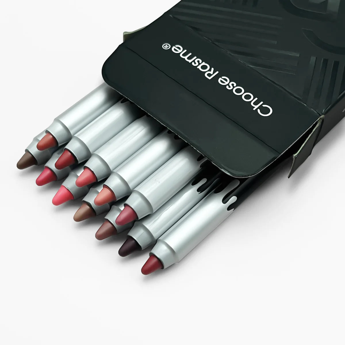 12-Pc Lip Liner Set | 12 Nude Matte Shades, Long-Lasting Lip Liner Set QXL