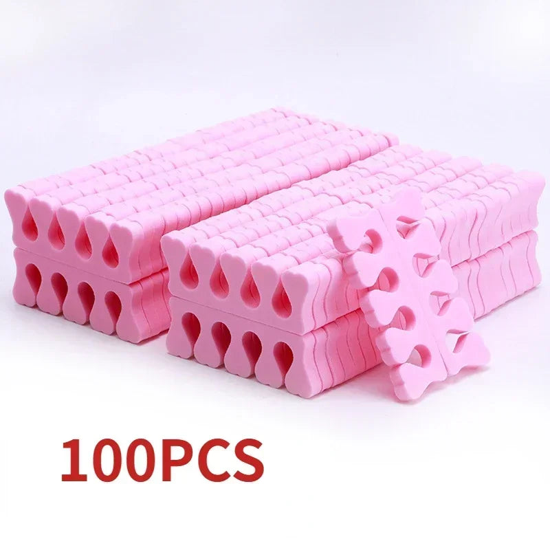 200-Pack Soft Sponge Toe Separators | Pedicure Nail Art Toe Separators QXL pink-100pcs