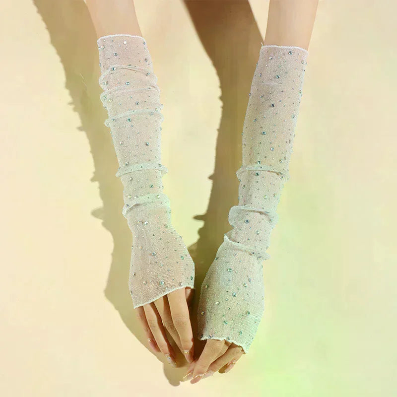 Glitter Mesh Lace Arm Sleeves | Nail Art Photography Props Nail Art Arm Sleeves QXL