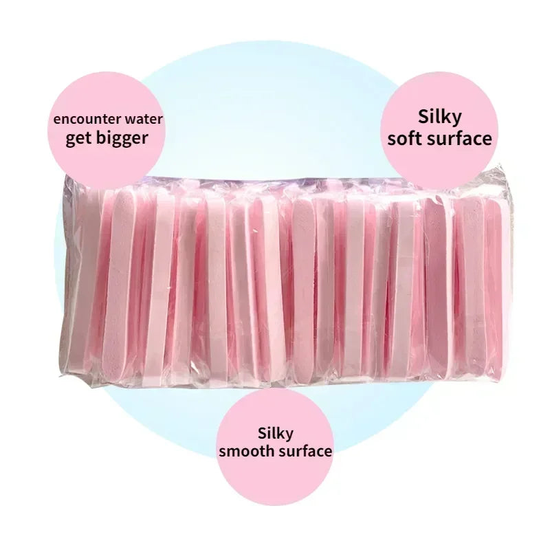 50-Pack Compressed Face Cleansing Sponge Pads | Wood Pulp Face Cleansing Sponge QXL