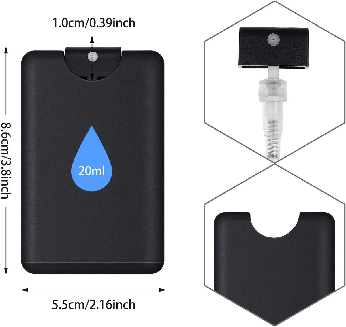 15-Pack 20ml Refillable Perfume Spray Bottles | Card Case Style Perfume Spray Bottles QXL