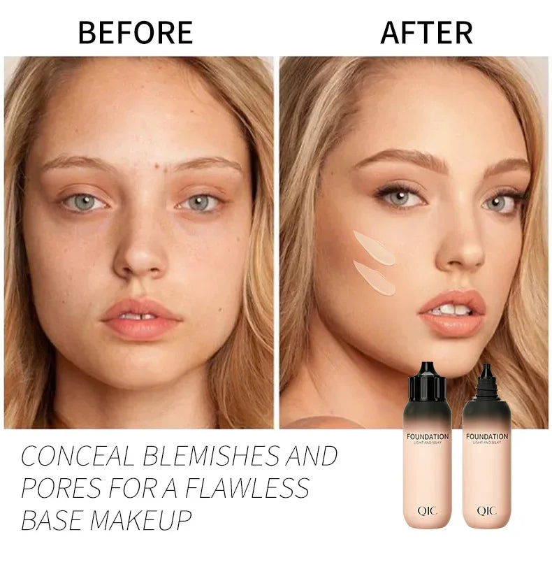 QIC Milk Bottle Liquid Foundation & Concealer | Waterproof 30ml Liquid Foundation QXL