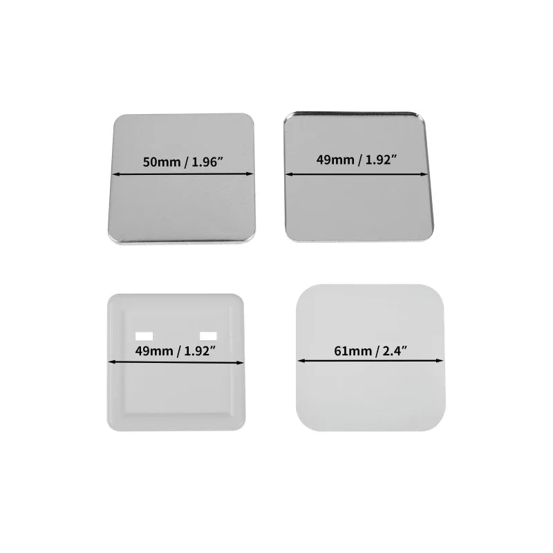 100-Pack Square Fridge Magnet Button Parts Set 50×50mm DIY DIY Magnet Button Kit QXL