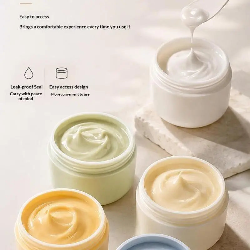 Refillable Plastic Cosmetic Jar with Spoon | 50/100/120g Cosmetic Jar QXL
