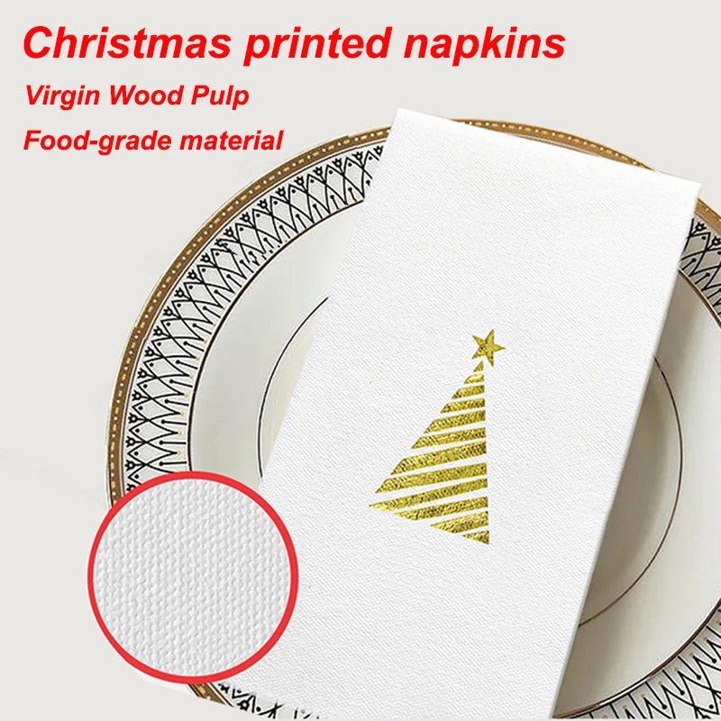 Christmas Paper Napkins 30×43cm | Virgin Wood Pulp Serviettes Paper Napkins QXL