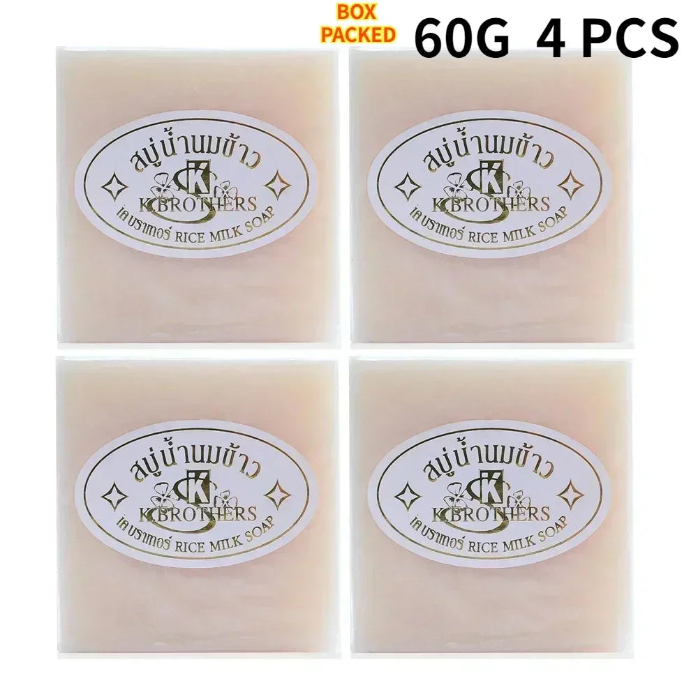 JAM Rice Milk & Goat Milk Handmade Soap | Brightening 4-Pack Handmade Bar Soap QXL K BROTHERS 60g X4