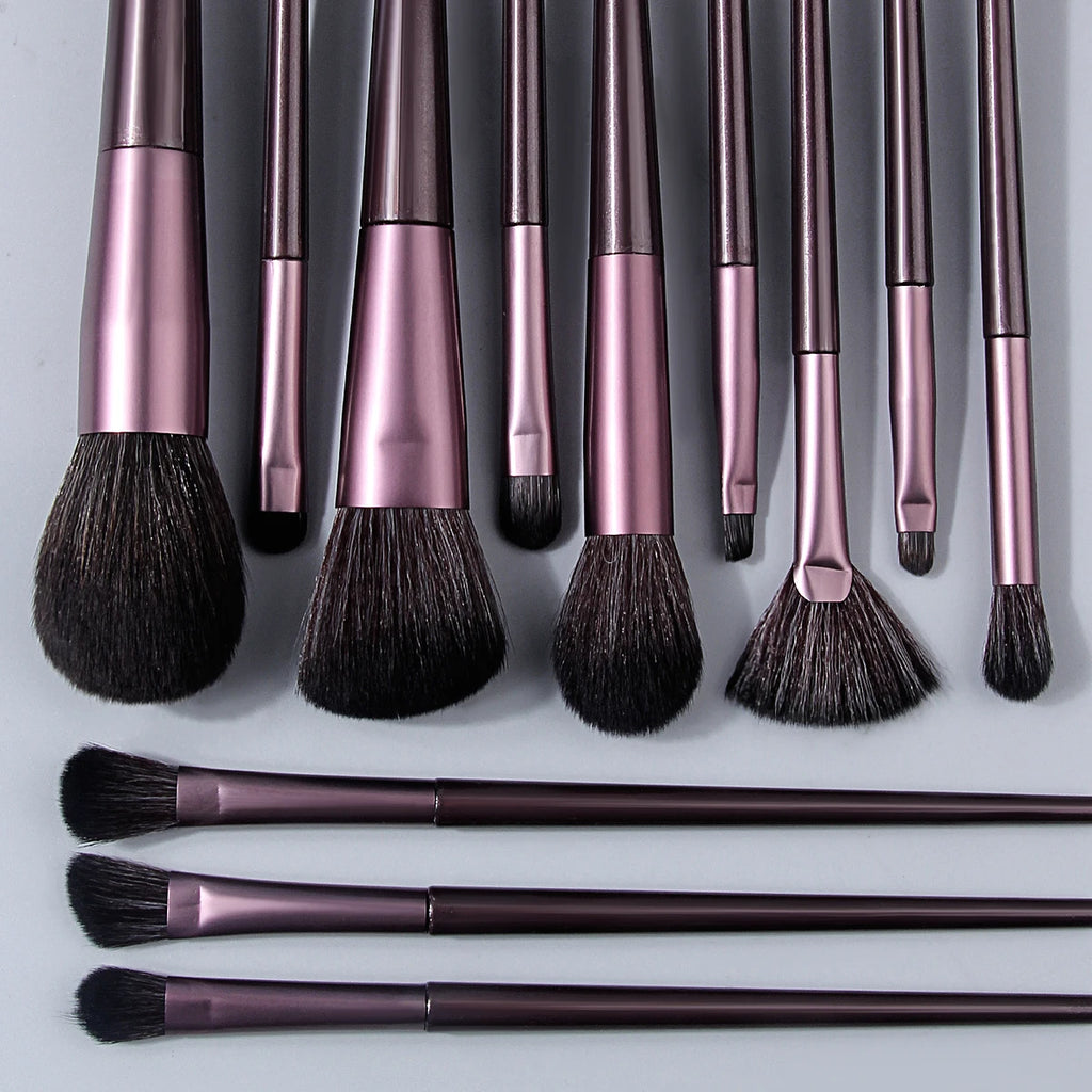 16-Pc Professional Makeup Brush Set with Bag & Charm Makeup Brush Set QXL