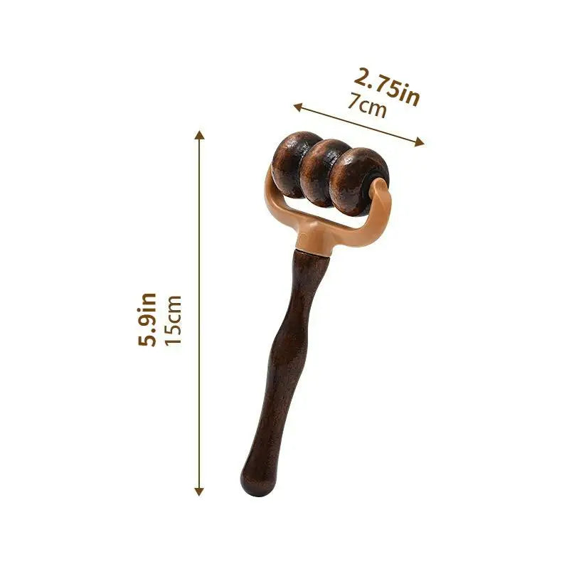 Wooden Handheld Massage Roller – Neck, Shoulders & Head Handheld Massage Roller QXL 1pc