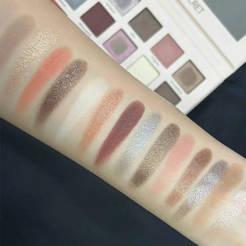 15-Color Eyeshadow Palette | Matte & Shimmer Milk Tea Tones Eyeshadow Palette QXL