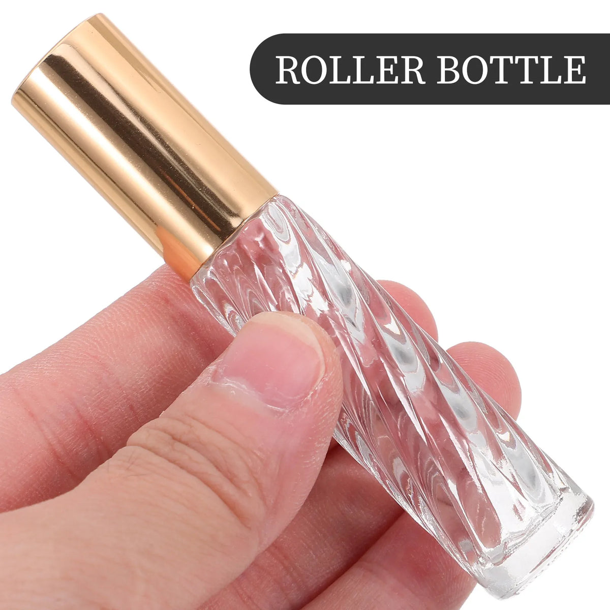5-Pack Leakproof Glass Roller Bottles | Essential Oil & Perfume Glass Roller Bottles QXL