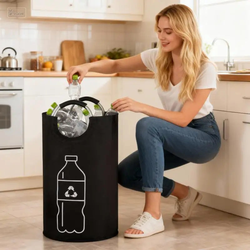 82L Foldable Recycling Bag | Large Bottle Storage Bin Recycling Storage Bag QXL