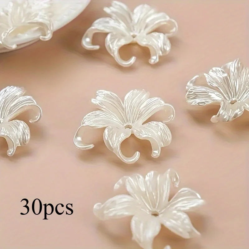 Iris Flower Plastic Beads | DIY Jewelry Making Supplies DIY Craft Beads QXL 30pcs