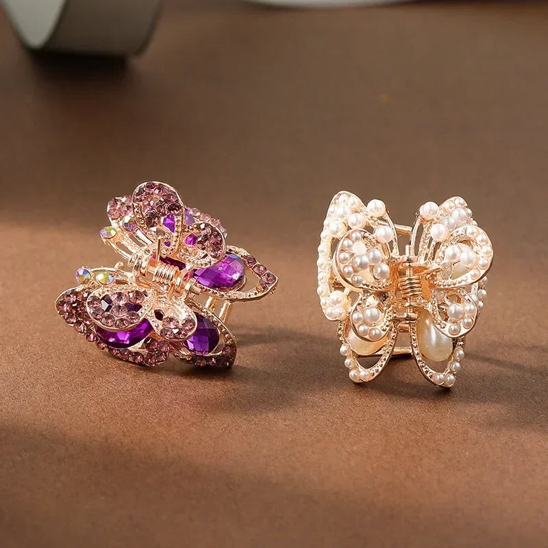 Rhinestone Crystal Hair Claw Clip – Bird Nest Bun Twist Hair Claw Clip QXL