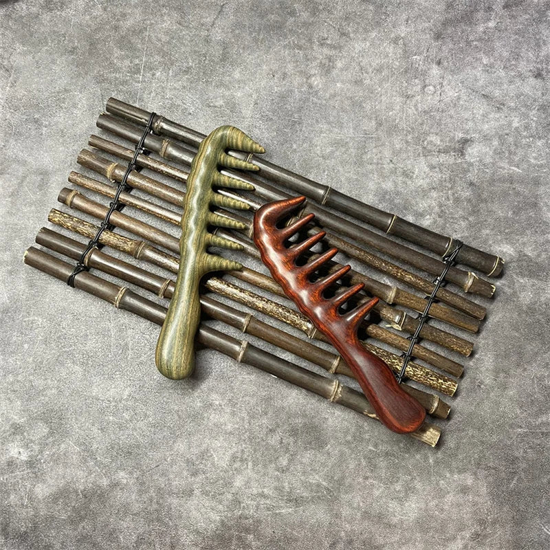 Sandalwood Wide Tooth Scalp Massage Comb with Handle Scalp Massage Comb QXL