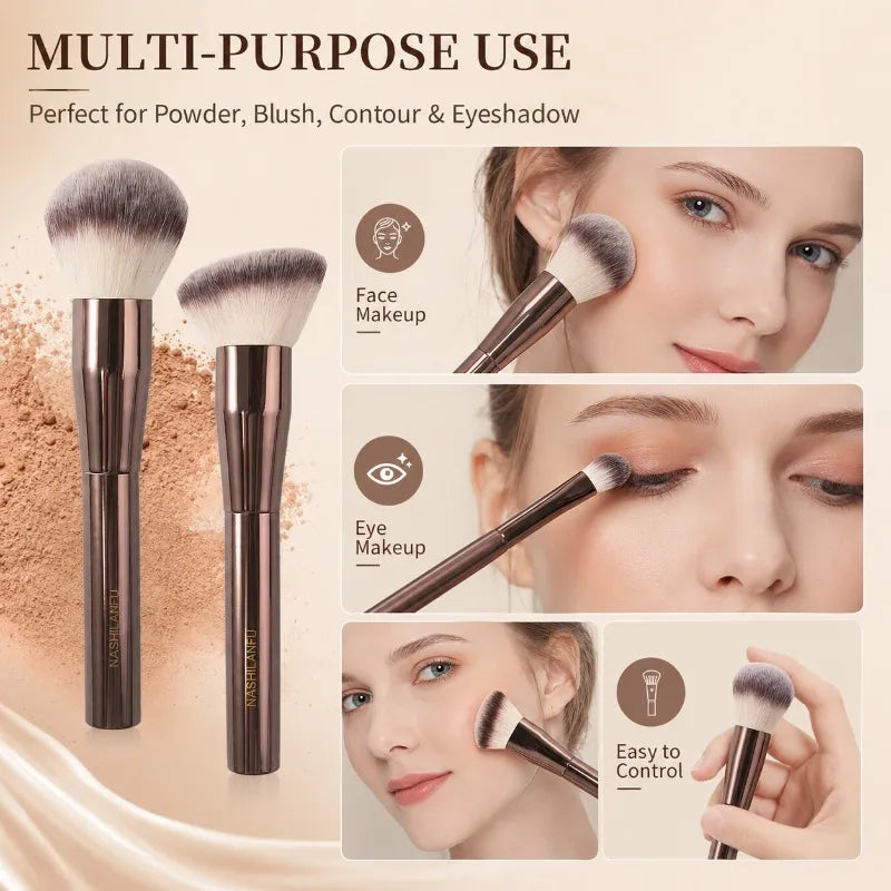 13-Pc Pro Makeup Brush Set | Rose Gold Aluminum Handle Makeup Brush Set QXL