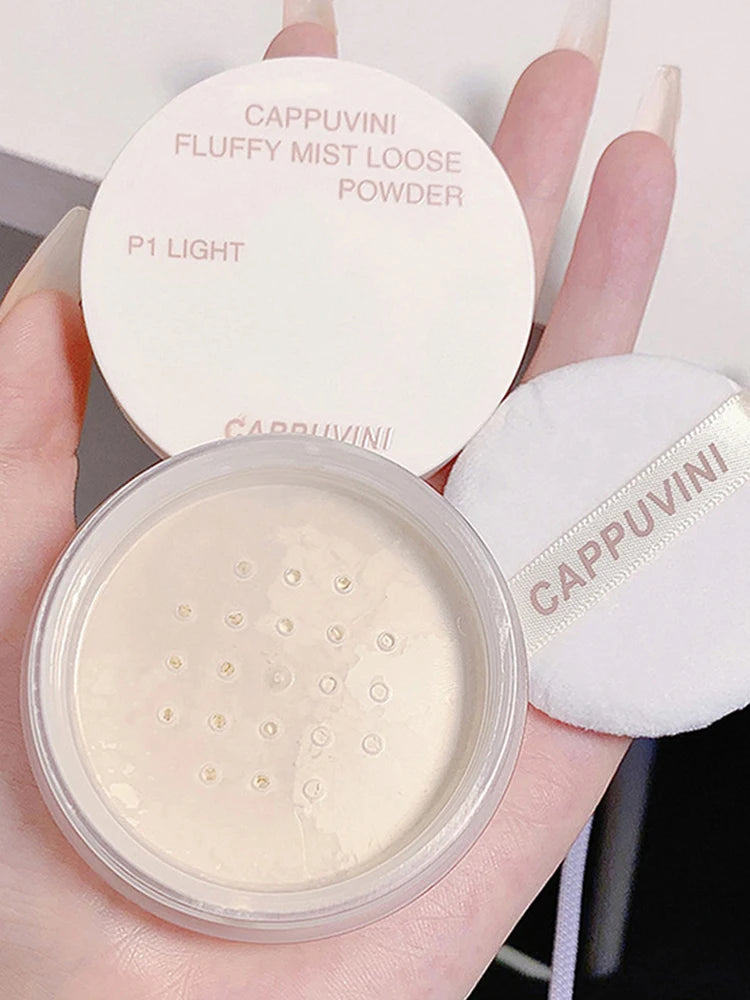 Cappuvini Velvet Mist Loose Setting Powder – Matte Finish Loose Setting Powder QXL Clear Honey Powder