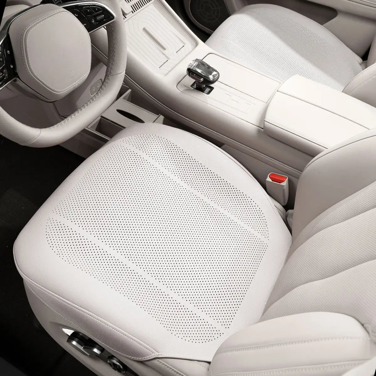 Breathable Perforated Nappa Leather Car Seat Cushion Cover Car Seat Cushion QXL WHITE Artificial leather Spring And Summer