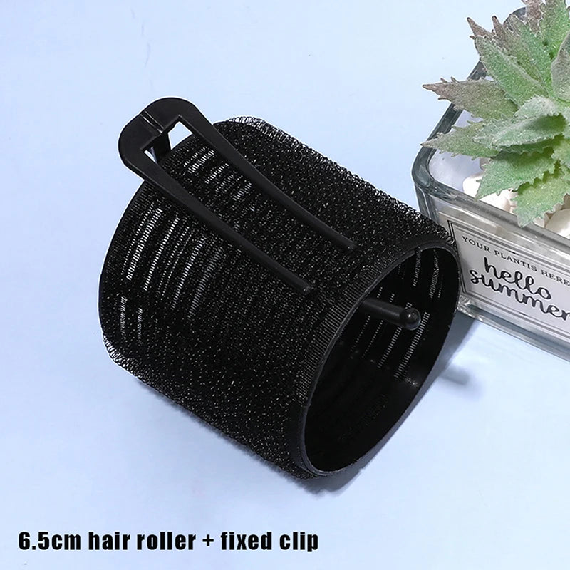 Heatless Hair Root Curler Roller with Clip – Black Heatless Hair Roller QXL 6.5cm diameter