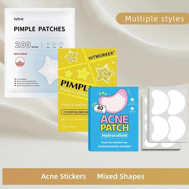 Acne Patches Mixed Shapes – Transparent & Colored Spot Treatment Acne Spot Patches QXL