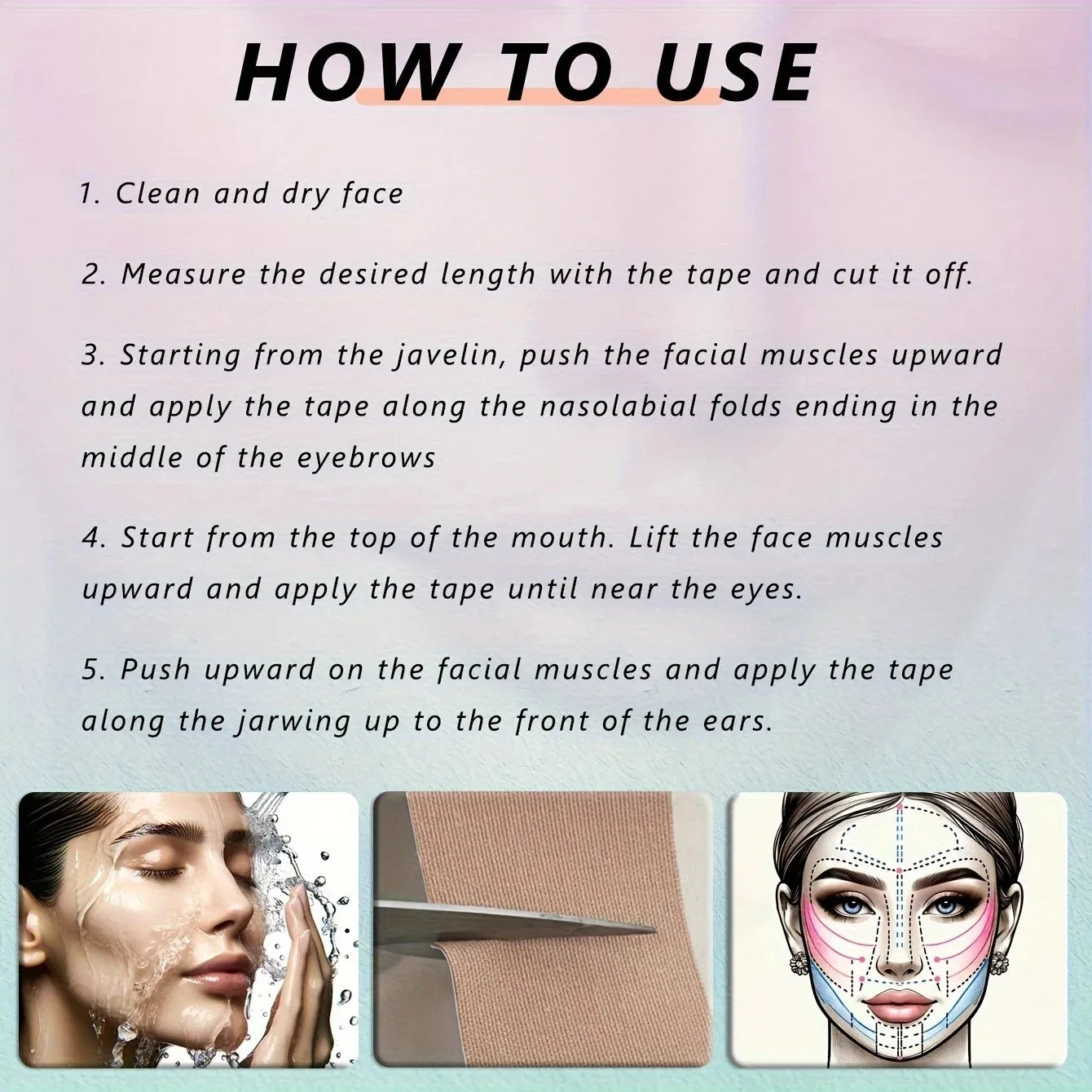 Elastic Face Lift Tape – Reusable V Jawline & Neck Firming Face Lift Tape QXL