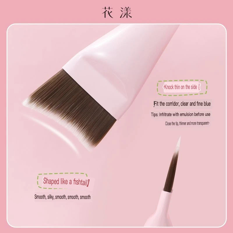 8-Pc Floral Peach Beginner Makeup Brush Set + Storage Bag Makeup Brush Set QXL