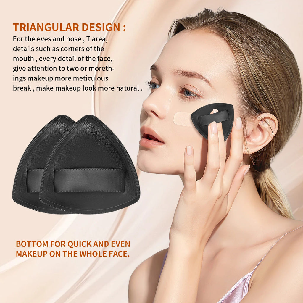 Ronshadow Foundation Brush & Triangle Powder Puff Set – 4 Pc Makeup Brush Set QXL