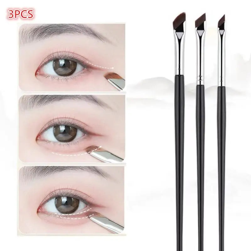 3-Pack Angled Eyeliner Brushes | Precision Blade Makeup Set Eyeliner Brush Set QXL Default Title