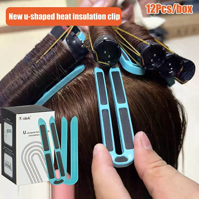 12-Pack U-Shape Heat-Resistant Hair Perm Clips | Salon & Home Hair Perm Clips QXL