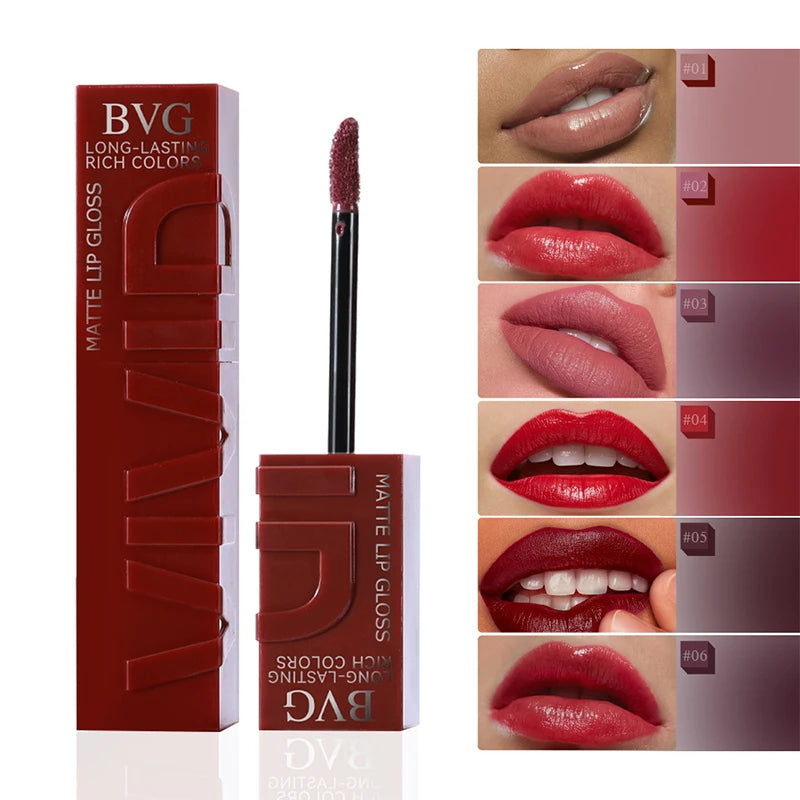Matte Lip Gloss & Tint | 6 Shades | Long-Lasting Lip Color Matte Lip Gloss QXL