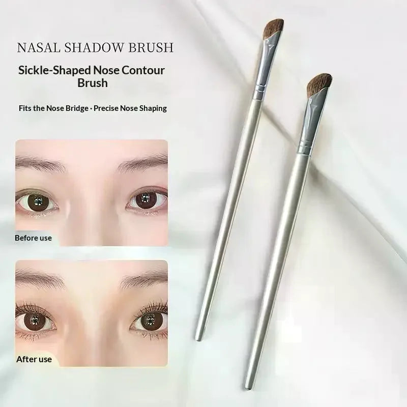YOVIP 2-Pack Sickle Nose Contour Brush | Soft Synthetic Bristles Nose Contour Brush QXL