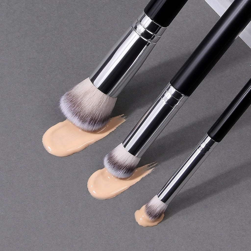 KOSSHOW 3-Pc Foundation & Concealer Brush Set – Flawless Finish Makeup Brush Set QXL