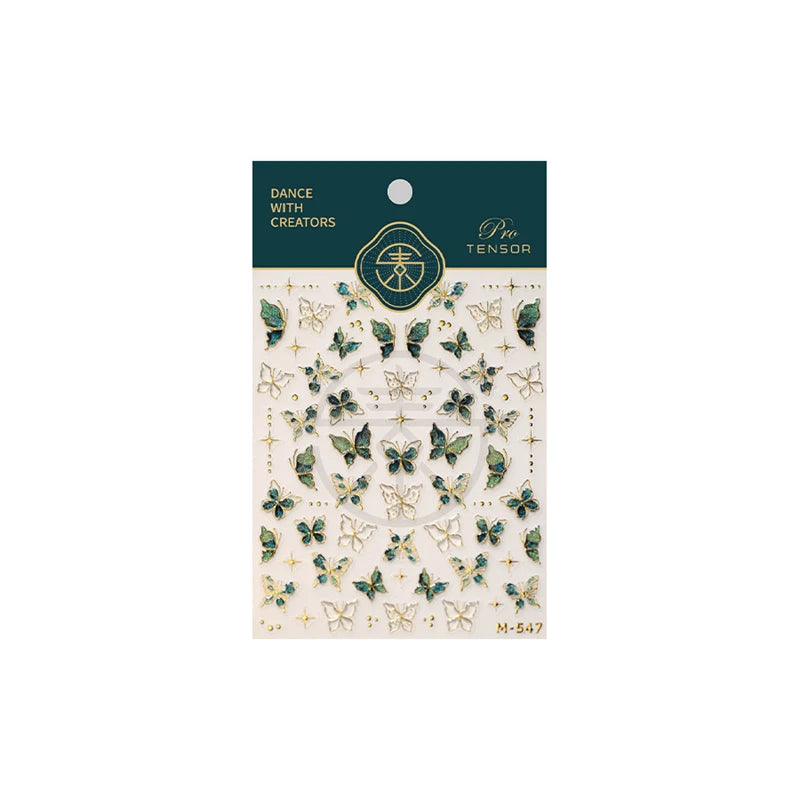 5D Cat & Floral Self-Adhesive Nail Art Stickers | Relief Decals Nail Art Stickers QXL