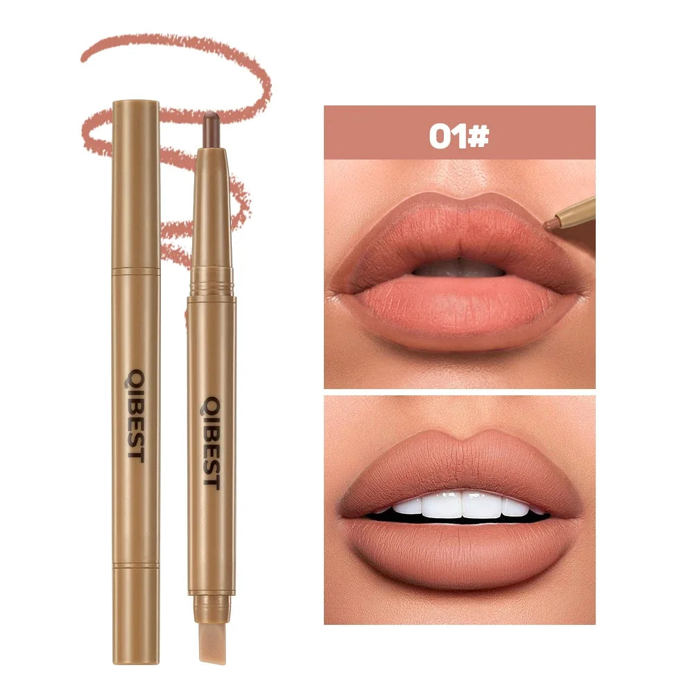 QiBest 2-in-1 Matte Lip Liner & Brush Pen | 12 Shades Lip Liner Pen QXL 01