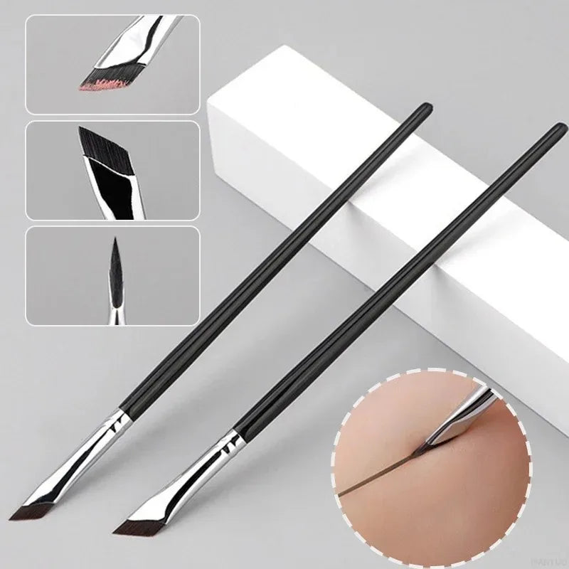 2-in-1 Ultra-Thin Eyeliner & Angled Eyebrow Brush Set (2 Pc) Eyeliner Eyebrow Brush QXL