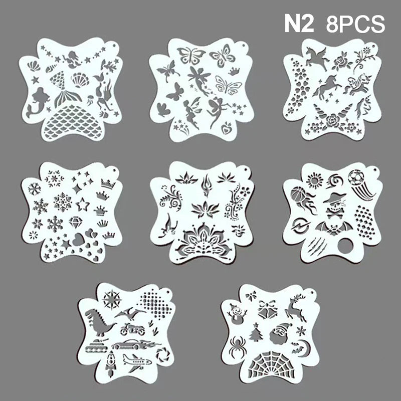 Reusable Face & Body Painting Stencils | PET Plastic Designs Body Art Stencils QXL N2