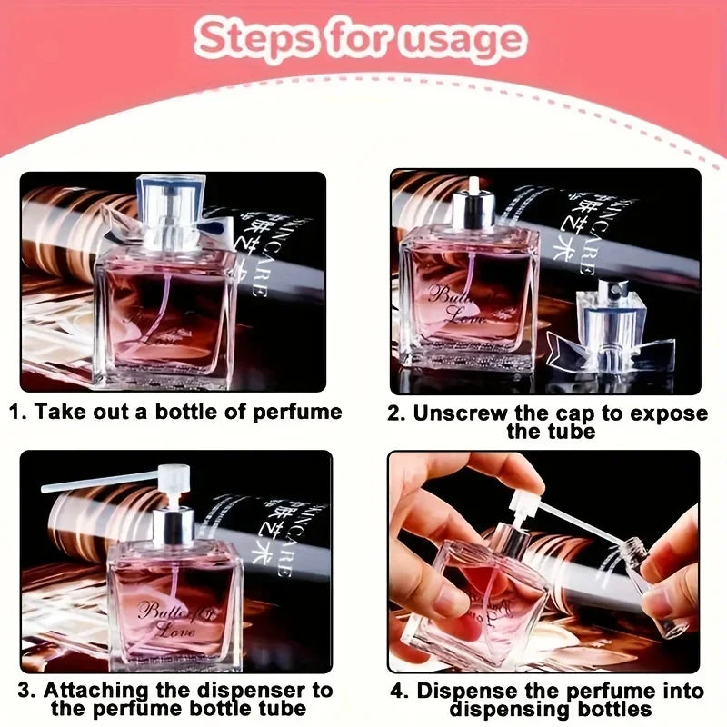 Perfume Refill Pump & Funnel Set | 10/30/50-Pack Portable Perfume Refill Tool QXL
