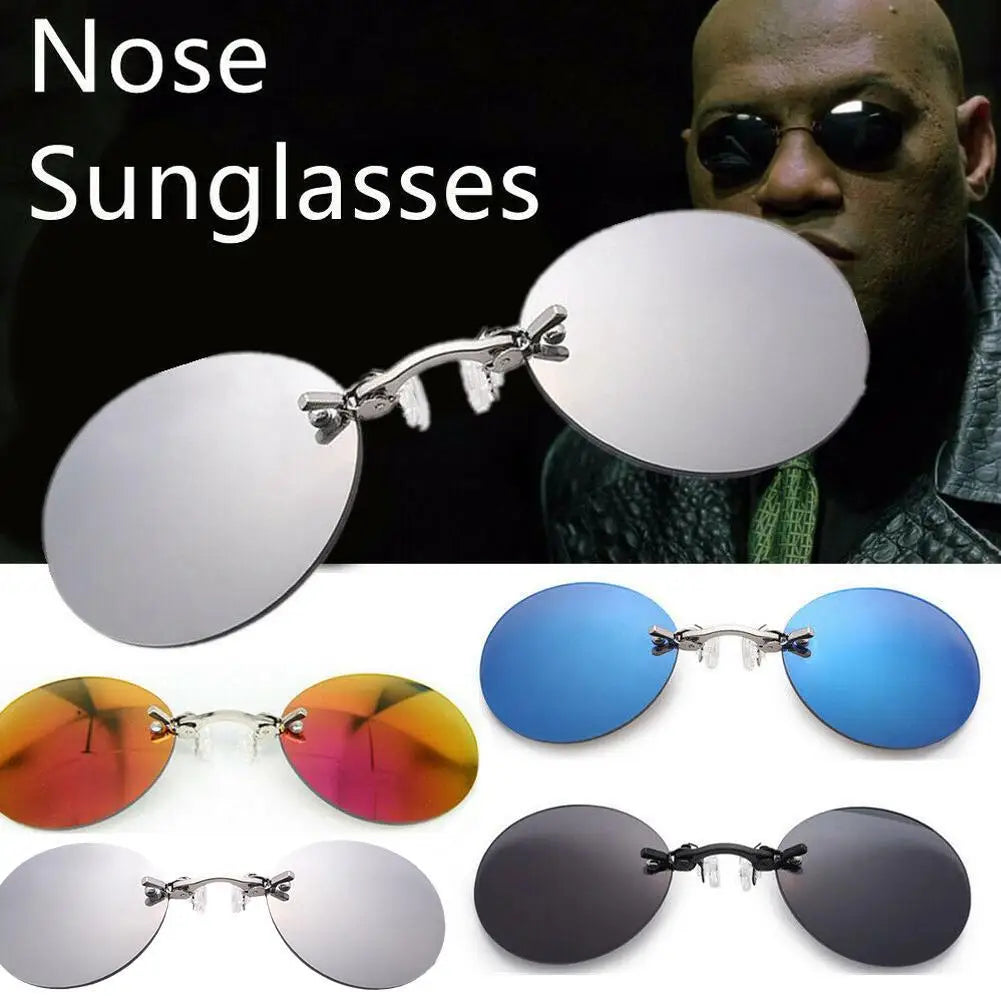 UV400 Frameless Pince-Nez Sunglasses | Round Rimless Vintage Vintage Sunglasses QXL