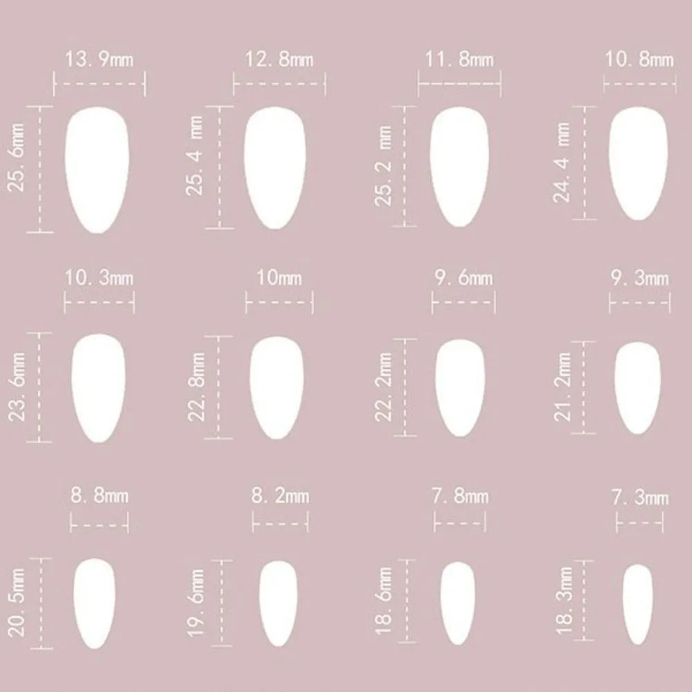 24-Pack Pink Flower Press-On Nails | Full Cover Nail Tips Press-On Nails QXL