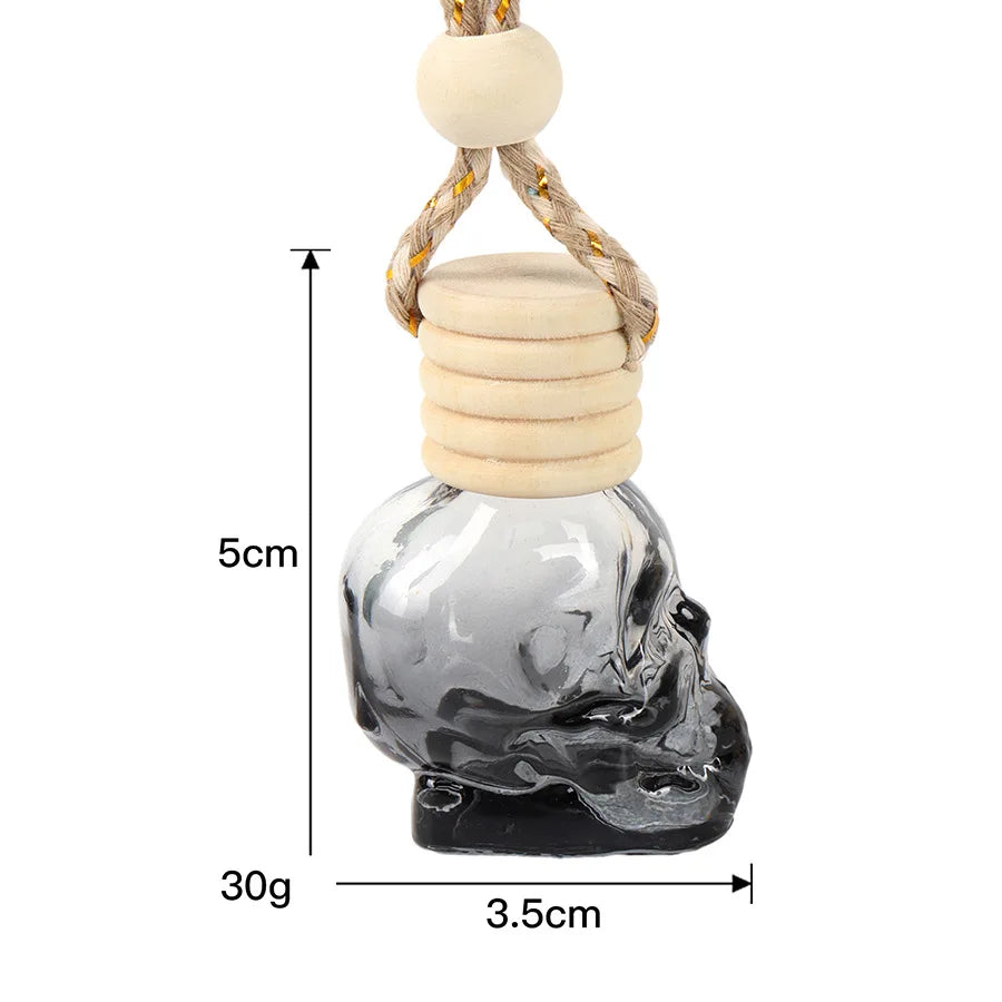 8ml Skull Glass Perfume Bottle | Car Pendant Diffuser Perfume Diffuser Bottle QXL black