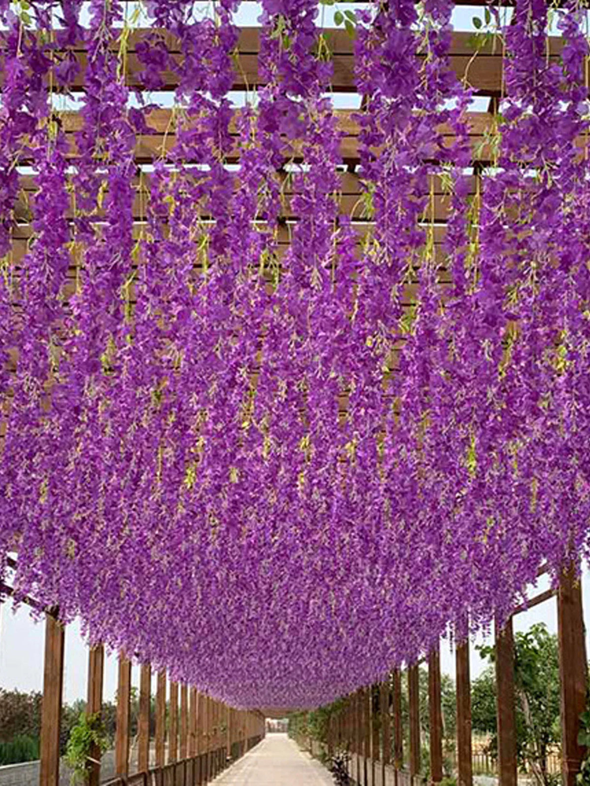 12-Pack Pink Wisteria Artificial Vine Garland | Wedding Wall Decor Artificial Flower Garland QXL
